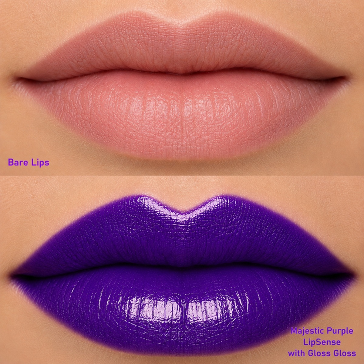Majestic Purple LipSense Before After