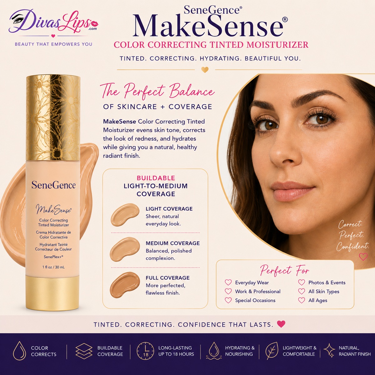 MakeSense® Color Correcting Tinted Moisturizer Finish