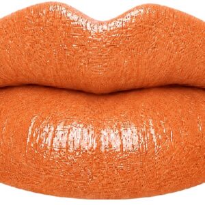 Prosecco LipSense is a sheer, apricot-peach with sparkling pink and gold glitter finish