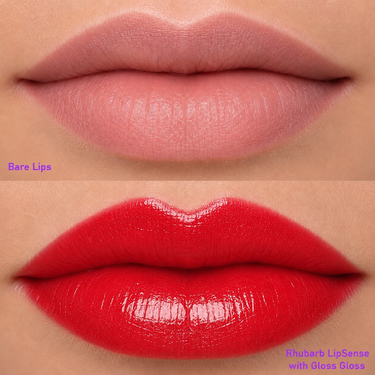 Rhubarb LipSense Before After