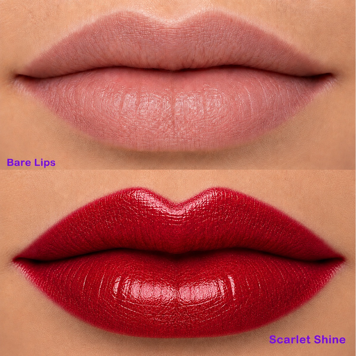 Scarlet Shine Cream LipSense is a deep scarlet red color with a metallic finish and can last up to 6 hours