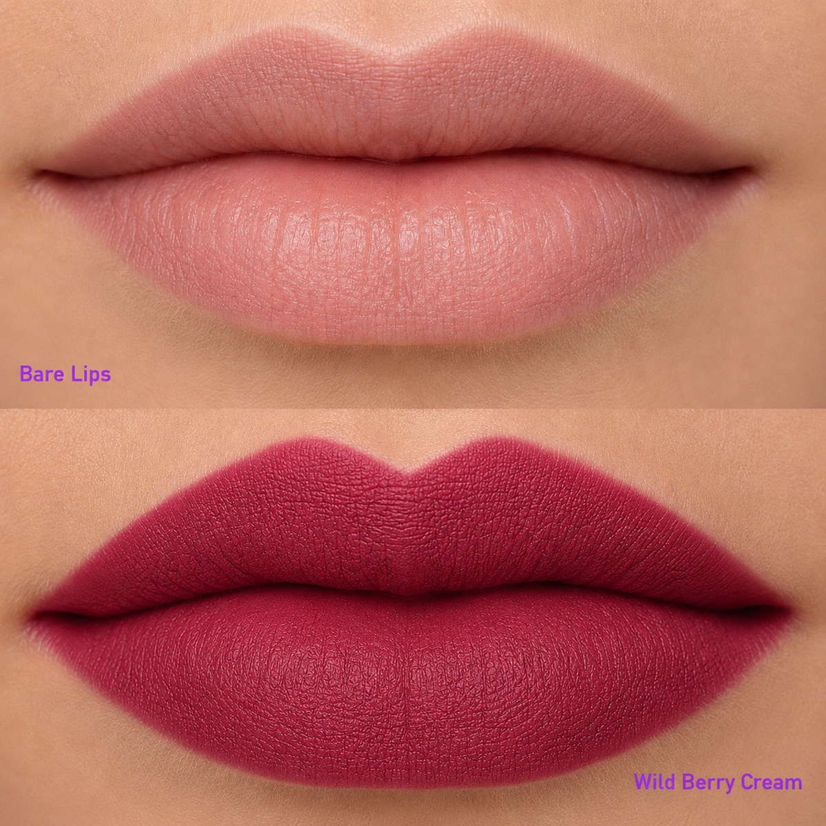 Wild Berry Cream LipSense Before After
