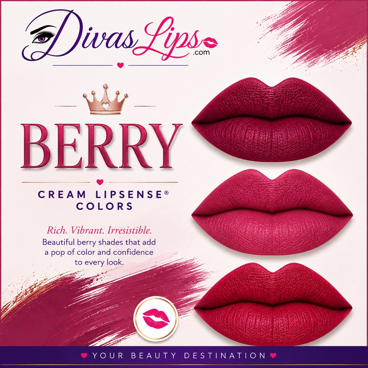 Berry Cream LipSense colors by SeneGence at DivasLips