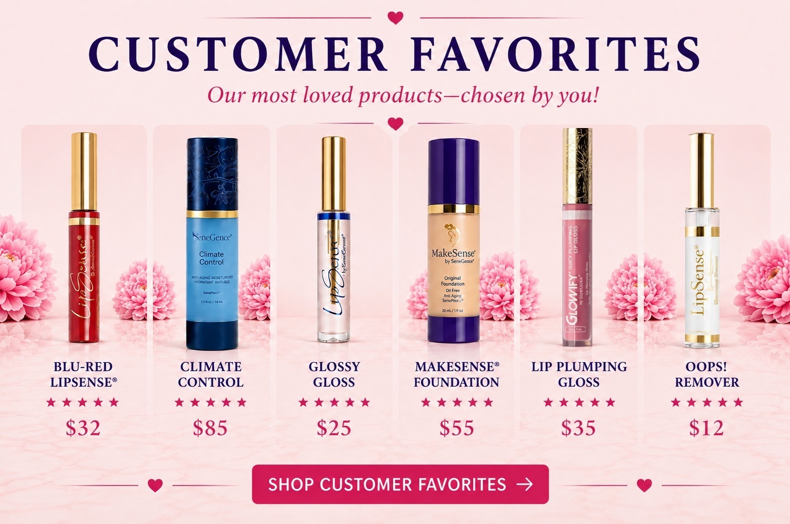 Best selling SeneGence and LipSense products at DivasLips