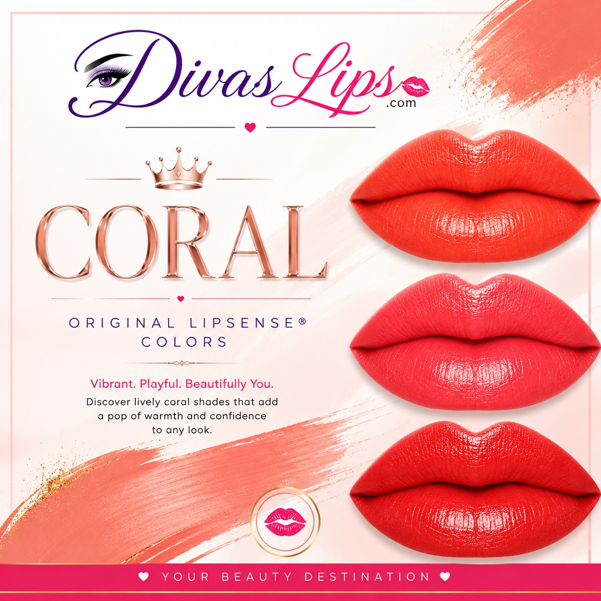Coral Original LipSense colors by SeneGence at DivasLips
