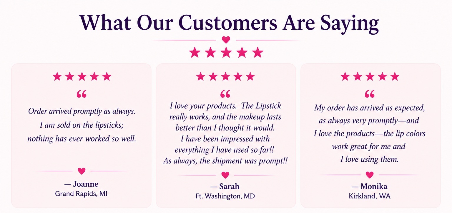 DivasLips customer reviews for LipSense and SeneGence products