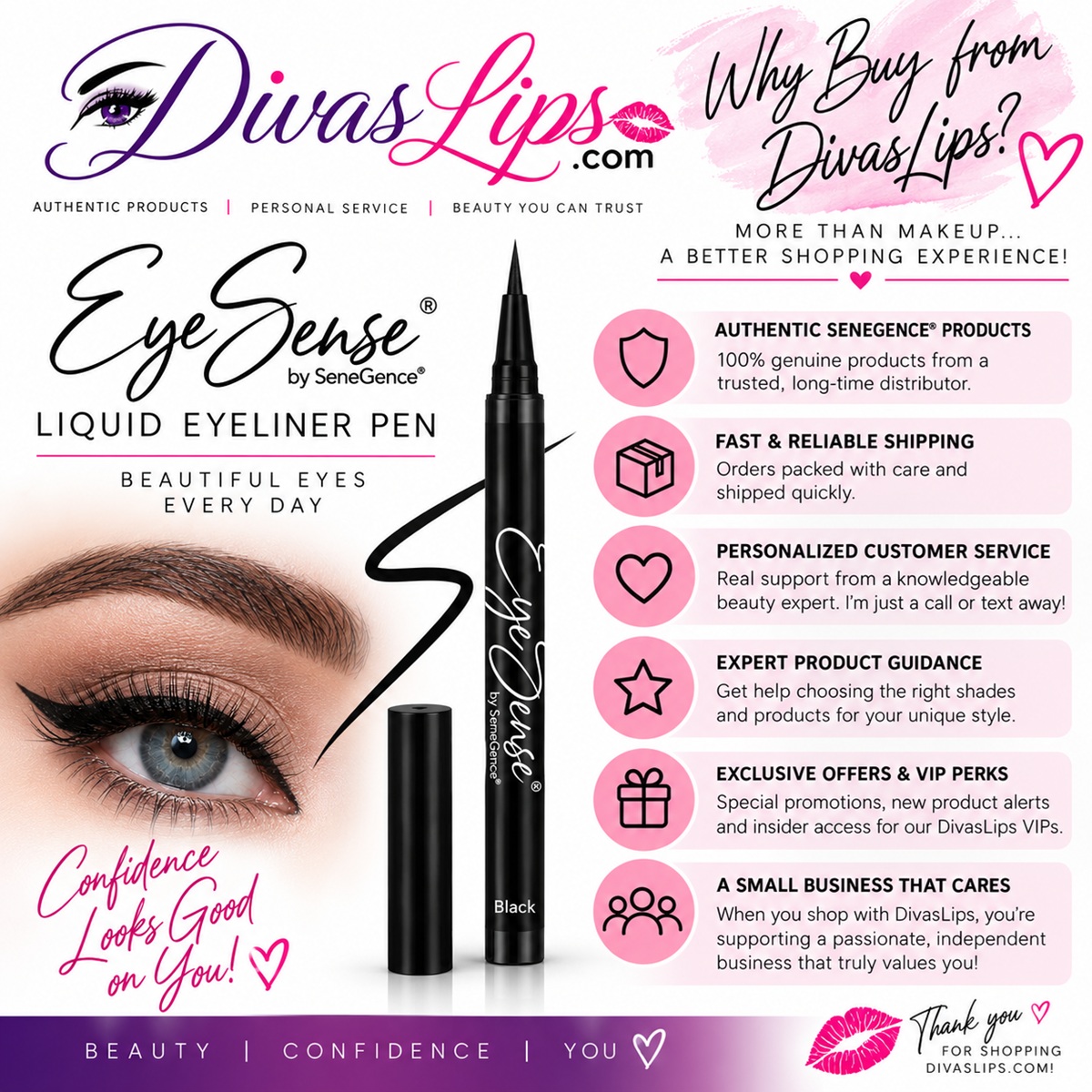 Why buy SeneGence EyeSense Liquid Eyeliner Pen from DivasLips