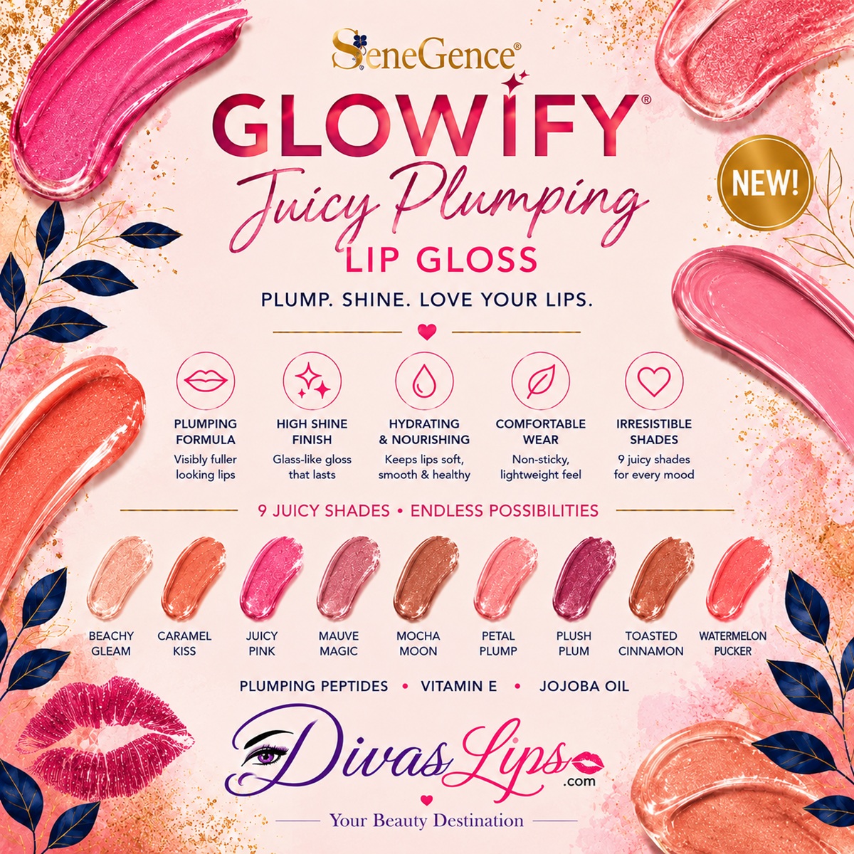 Glowify Juicy Plumping Lip Gloss in 9 glossy shades