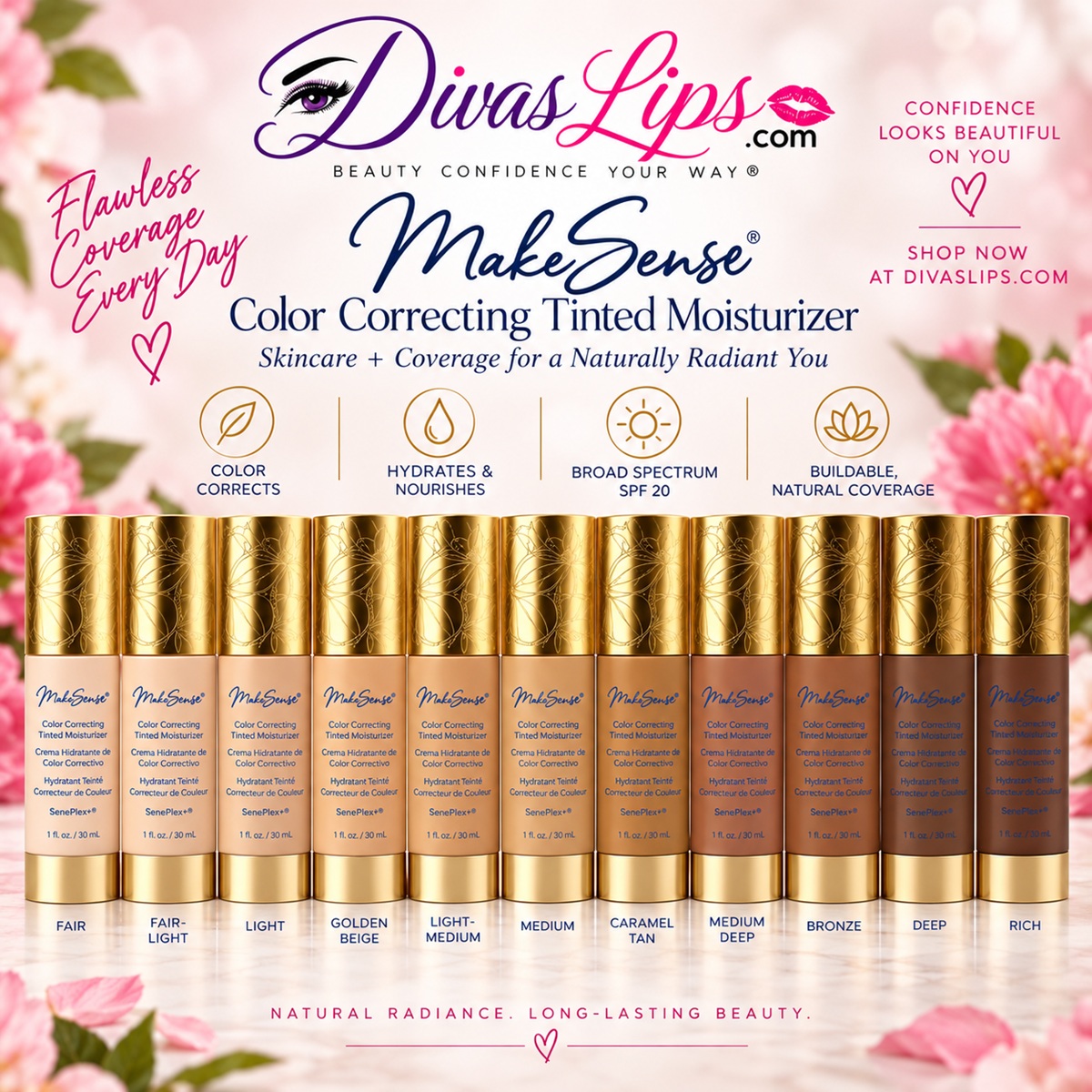 MakeSense Color Correcting Tinted Moisturizer in 11 shades