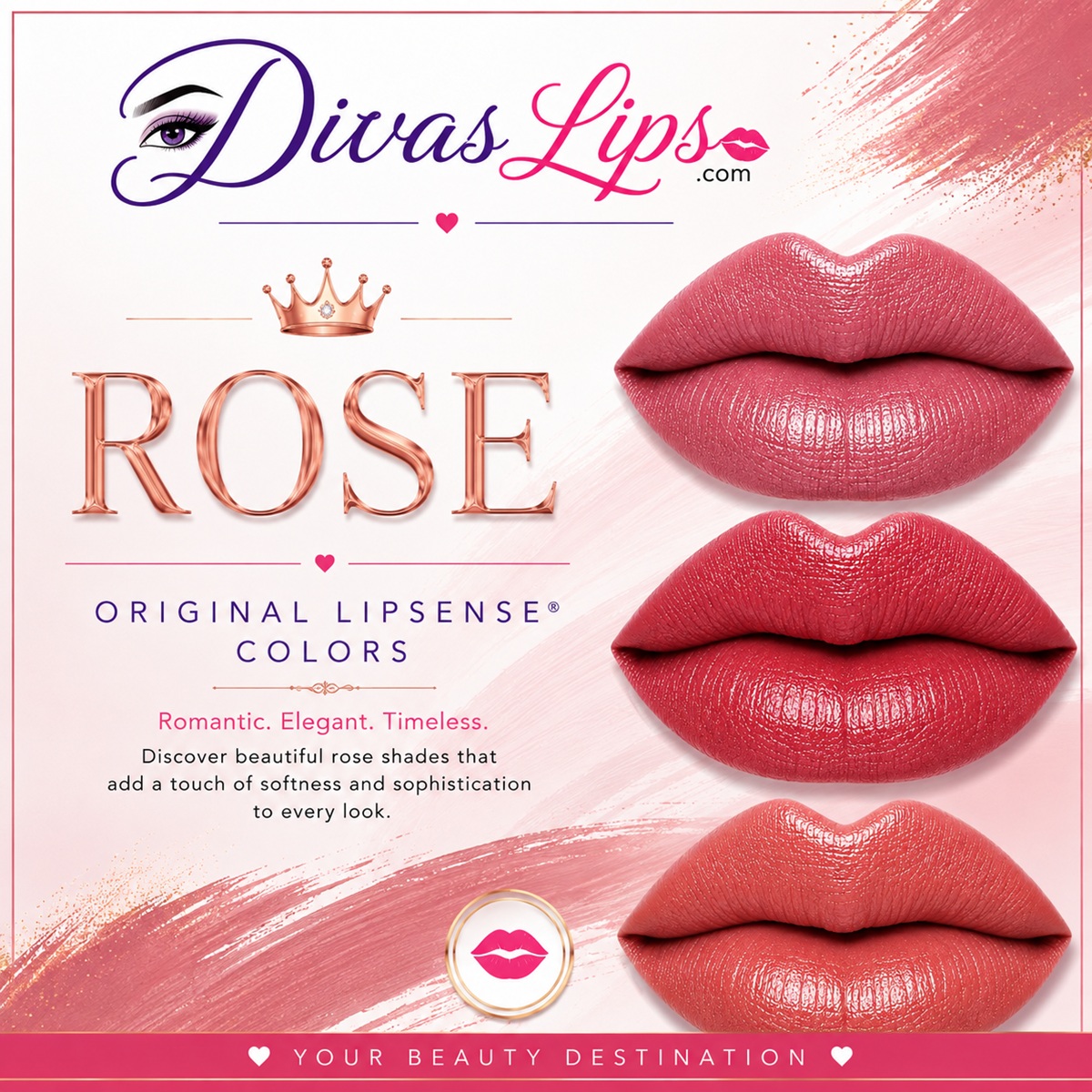 Rose Original LipSense colors by SeneGence at DivasLips