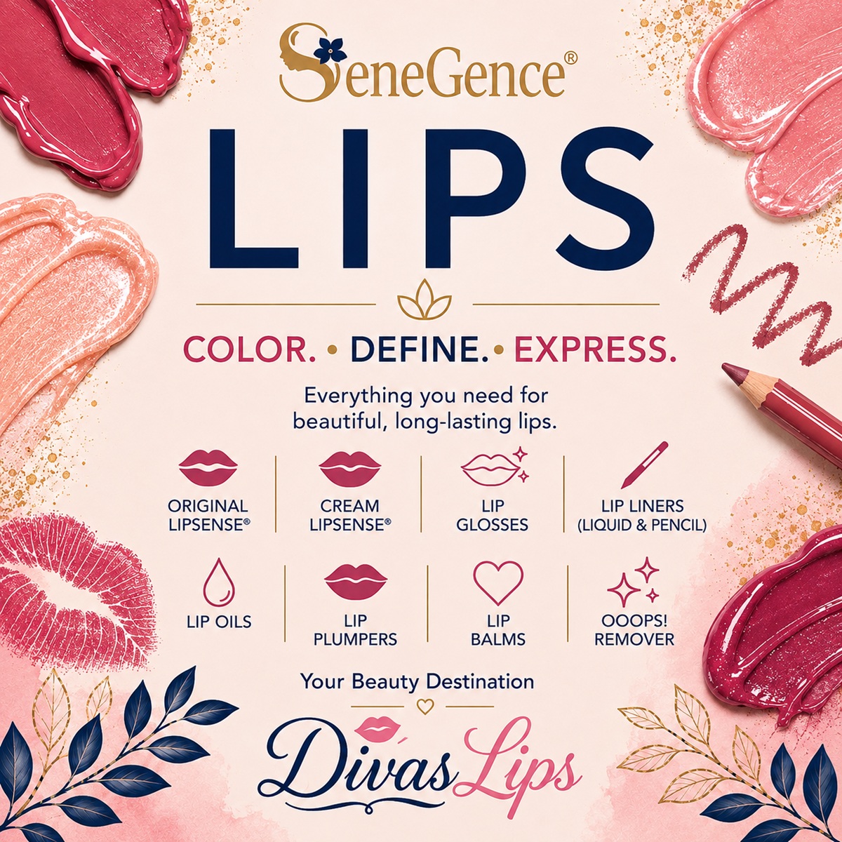 SeneGence Lip Products at DivasLips – LipSense, glosses, lip liners and lip care