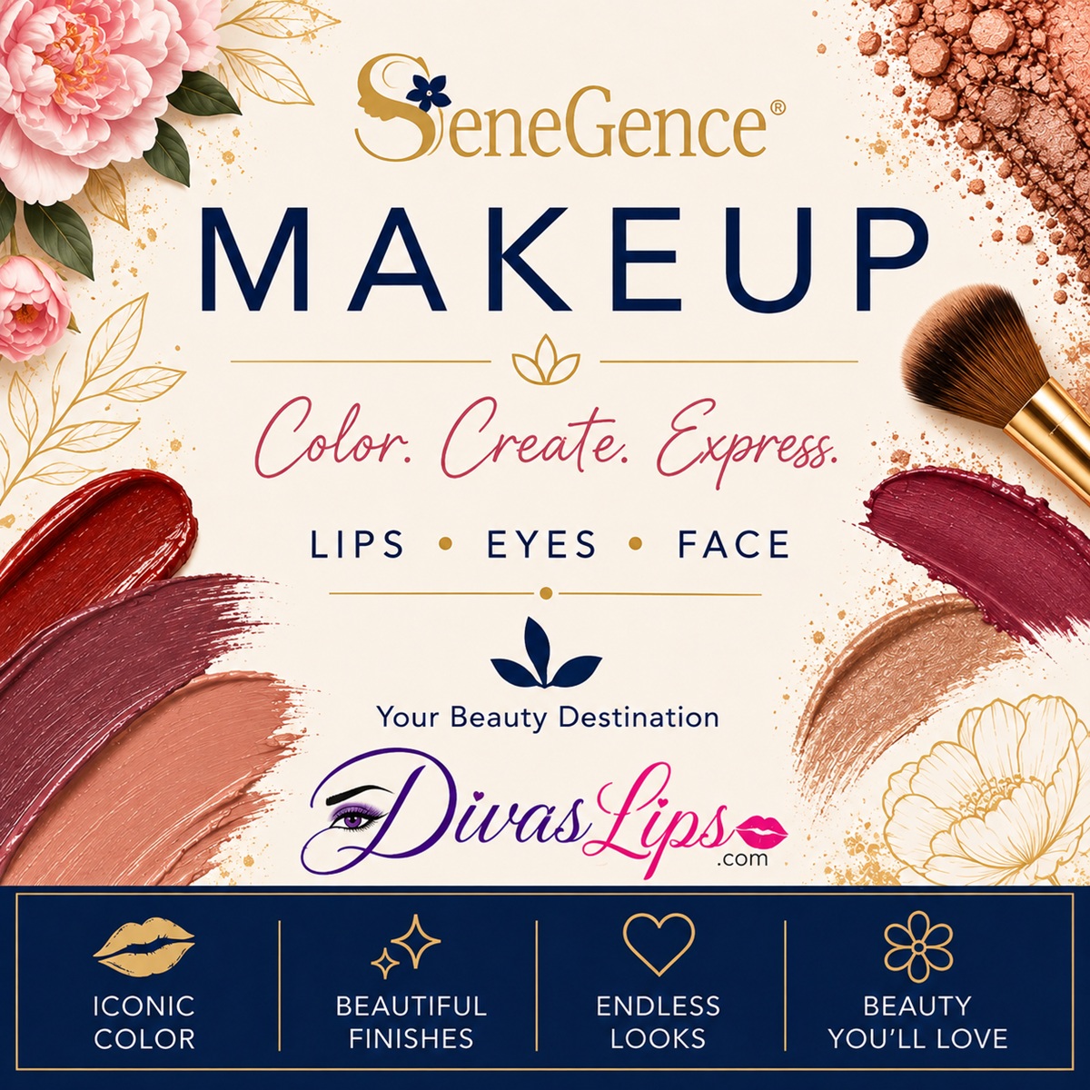 SeneGence Makeup at DivasLips – LipSense, eye and face makeup