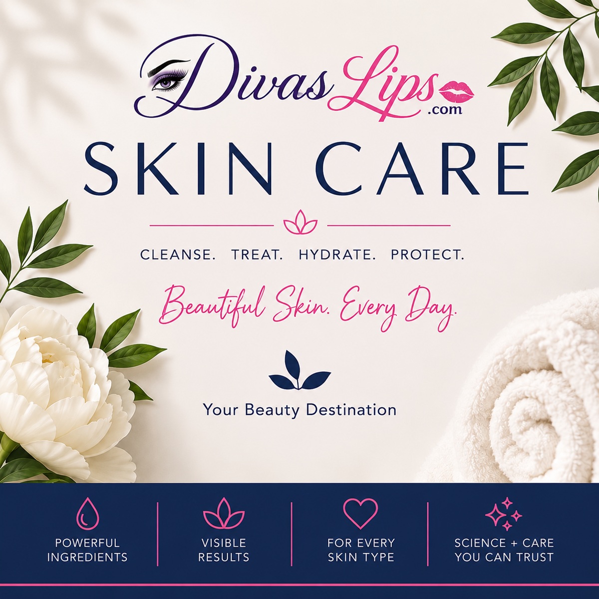 SeneGence Skin Care at DivasLips – cleansers, treatments and moisturizers for every skin type