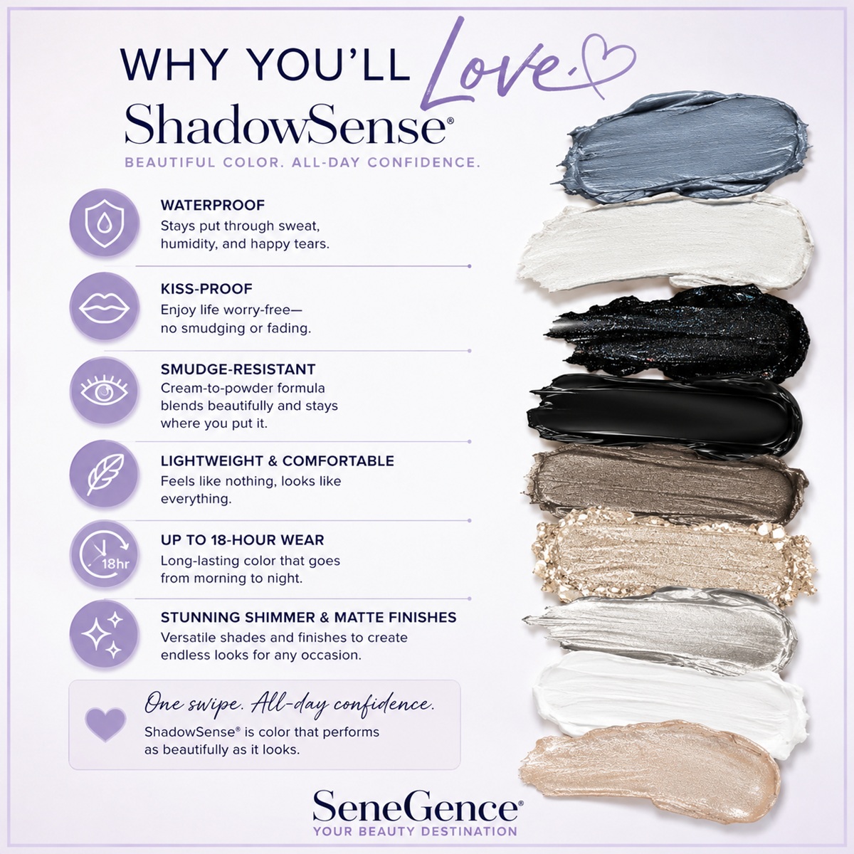 Why you’ll love ShadowSense Black Gray Silver and White Eye Shadows