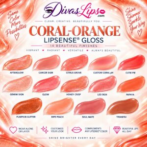 Coral-Orange LipSense Gloss shades from DivasLips.com