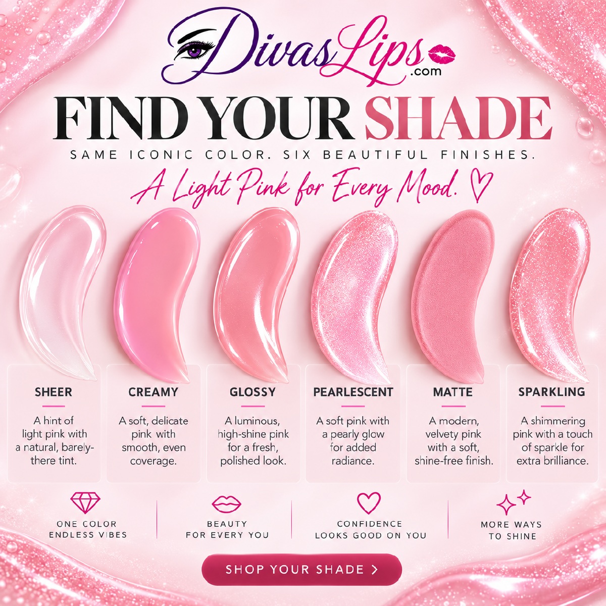 Find your Light Pink LipSense Gloss shade