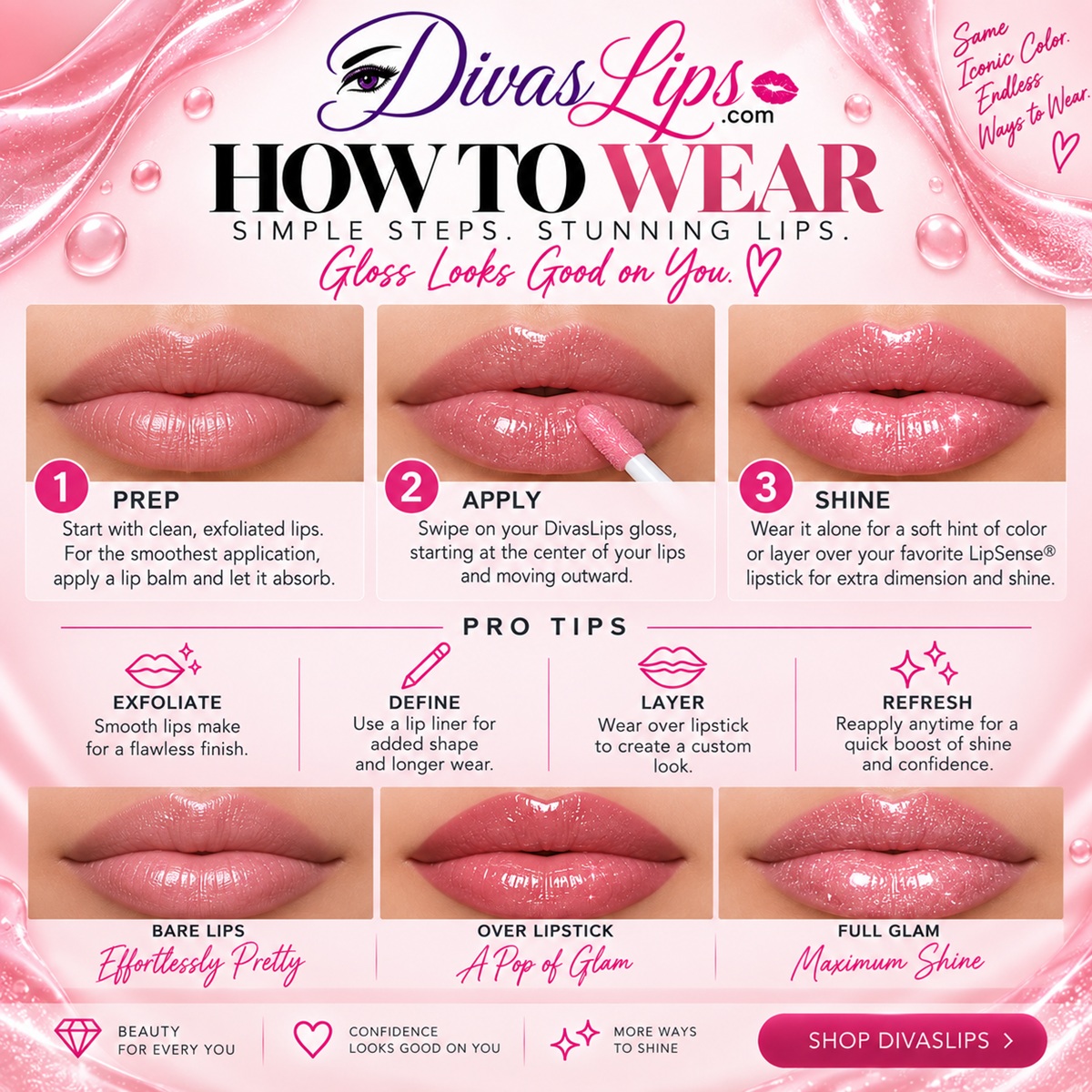 How to wear Light Pink LipSense Gloss