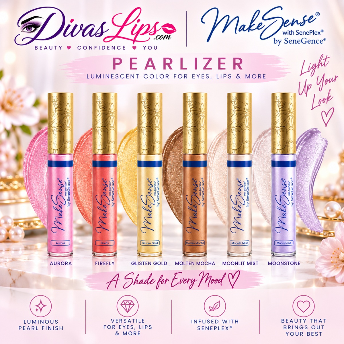 SeneGence MakeSense Pearlizer shades and luminescent color