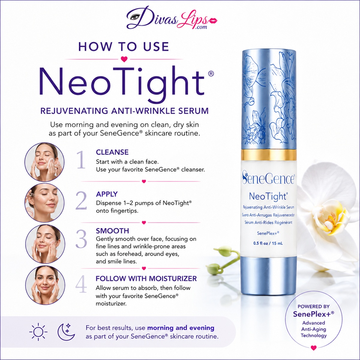 How to use SeneGence NeoTight Rejuvenating Anti-Wrinkle Serum