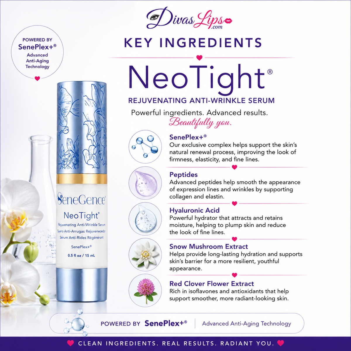 SeneGence NeoTight key ingredients anti-wrinkle serum