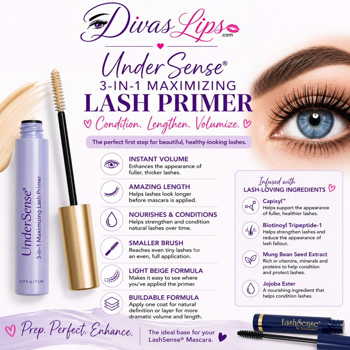 UnderSense 3-in-1 Maximizing Lash Primer benefits
