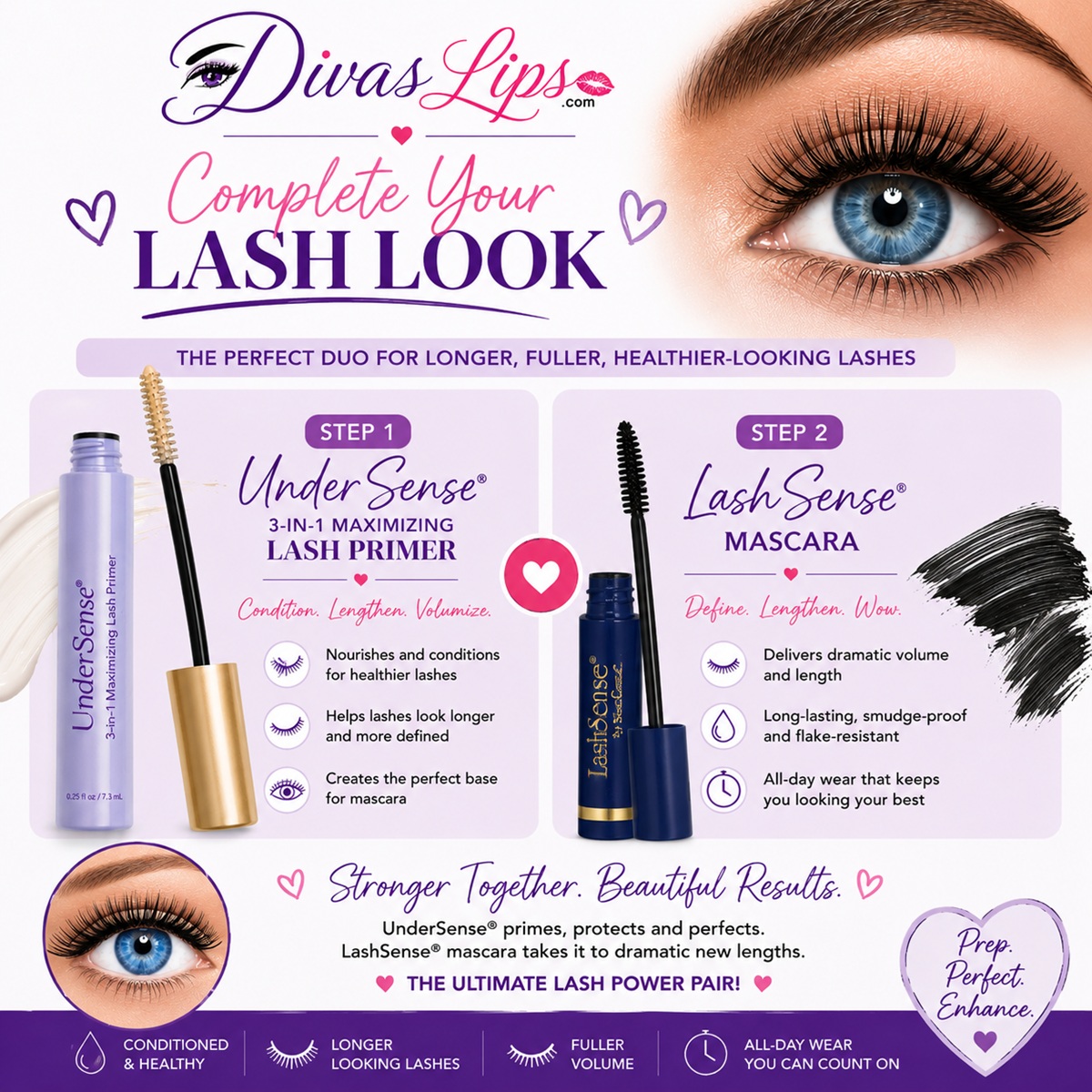 UnderSense Lash Primer and LashSense Mascara complete lash look