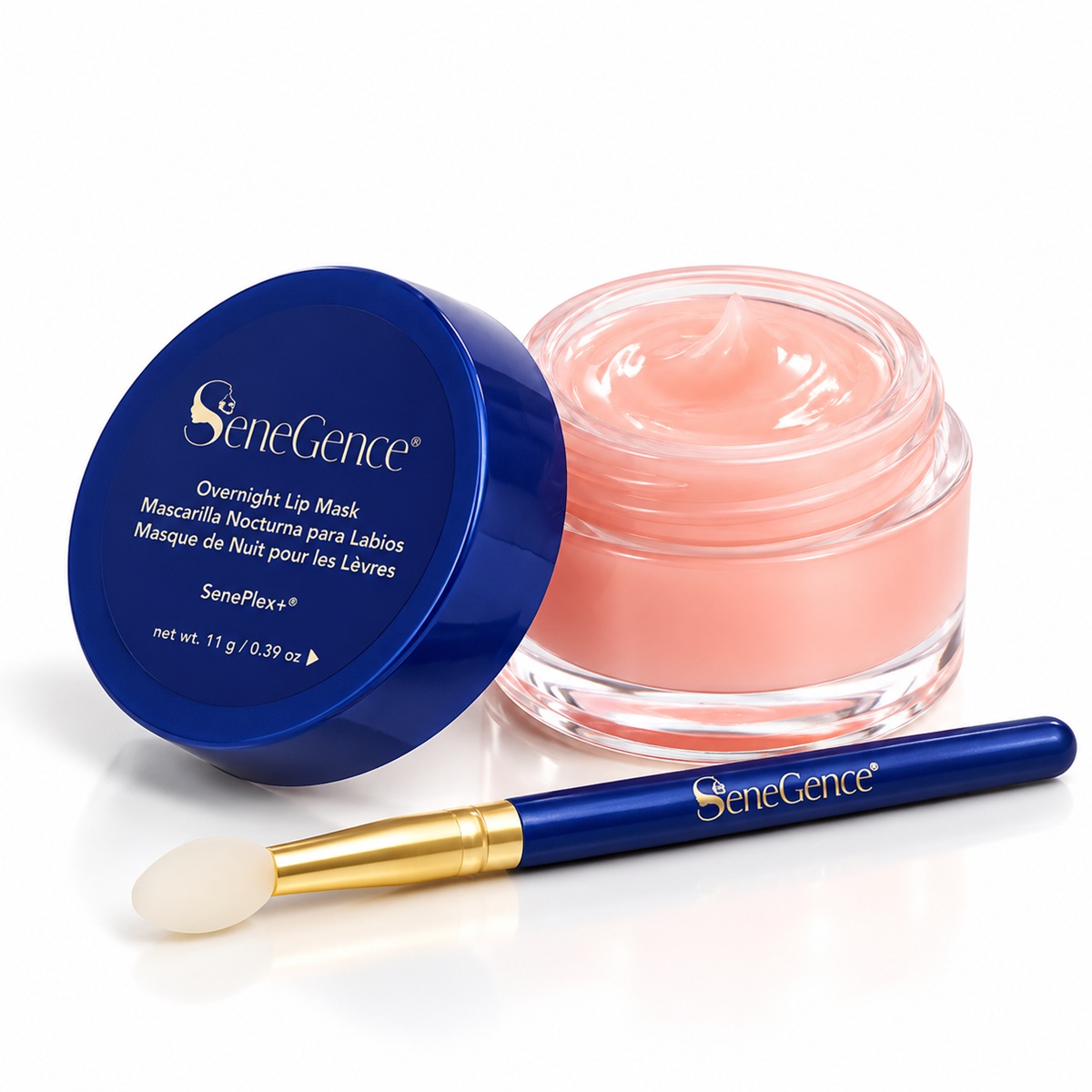 SeneGence Overnight Lip Mask with blue and gold applicator included