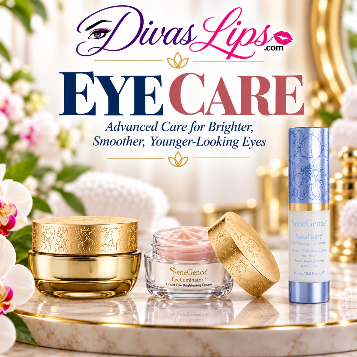 SeneGence Eye Care featuring EyeCrème, EyeLuminator and NeoTight Eye Serum